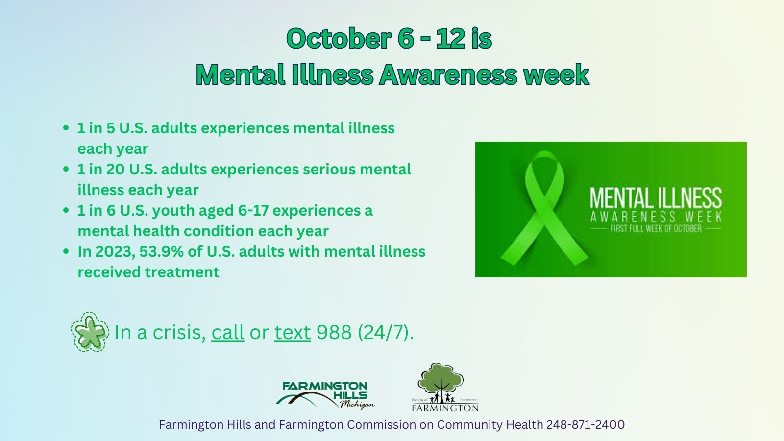 Mental Illness Awareness Week Flyer
